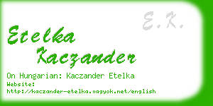 etelka kaczander business card